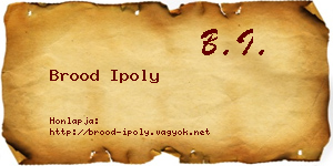 Brood Ipoly névjegykártya